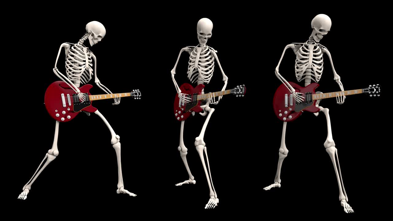 Skeletons Playing Guitar Loop