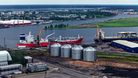 aerial view of liquid bulk fuel terminals, showing pipeline operations and petroleum product distribution
