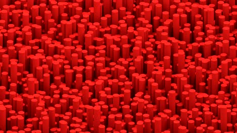 surface with red cylinders animation background