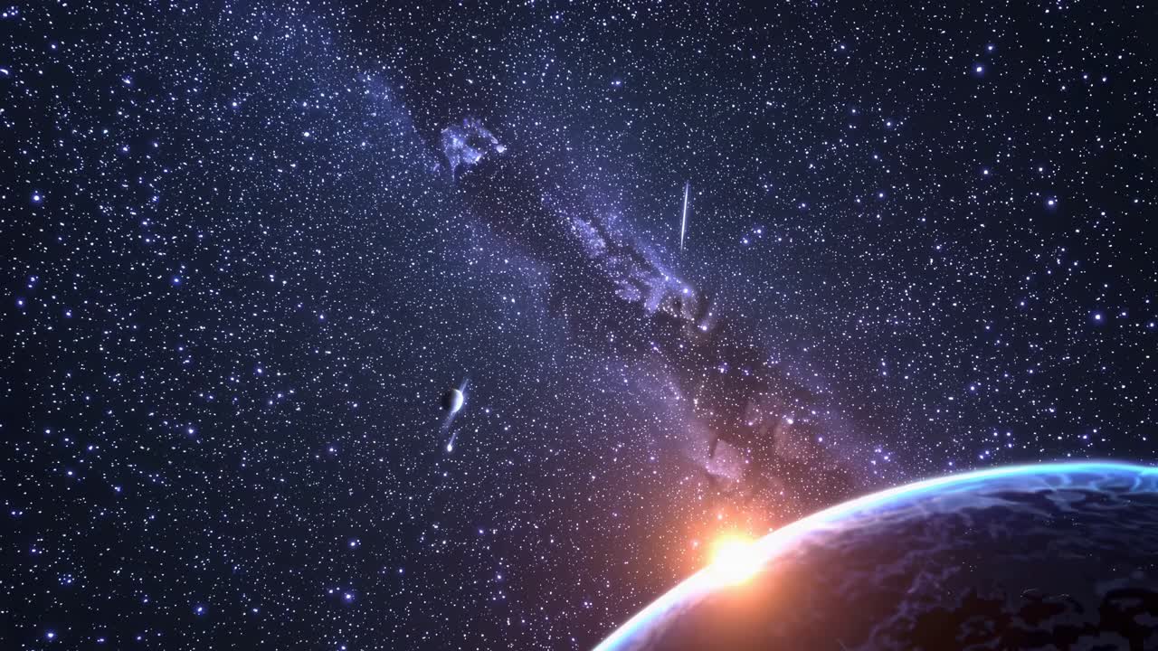 la tierra y la vía láctea