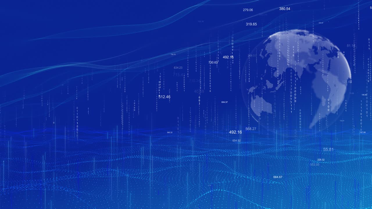 Global world network big data digital clouds technology network connection data connections concept