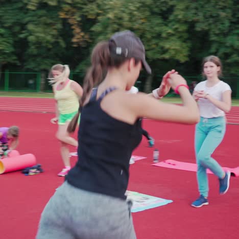 young people training outdoor