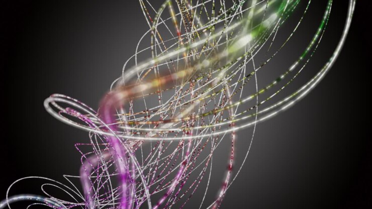 Fantastic animation with stripe wave object in slow motion, 4096x2304 loop 4K