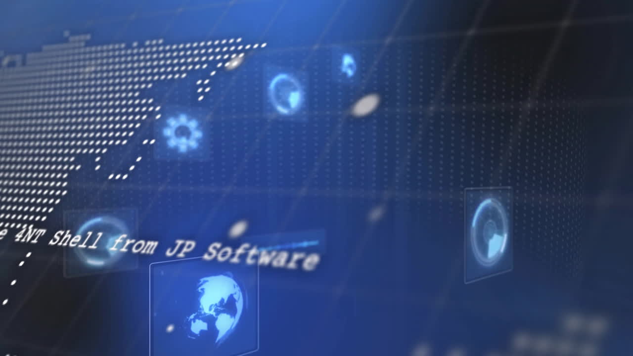 어두운 배경에서 디지털 데이터 처리 및 스 스캔의 애니메이션