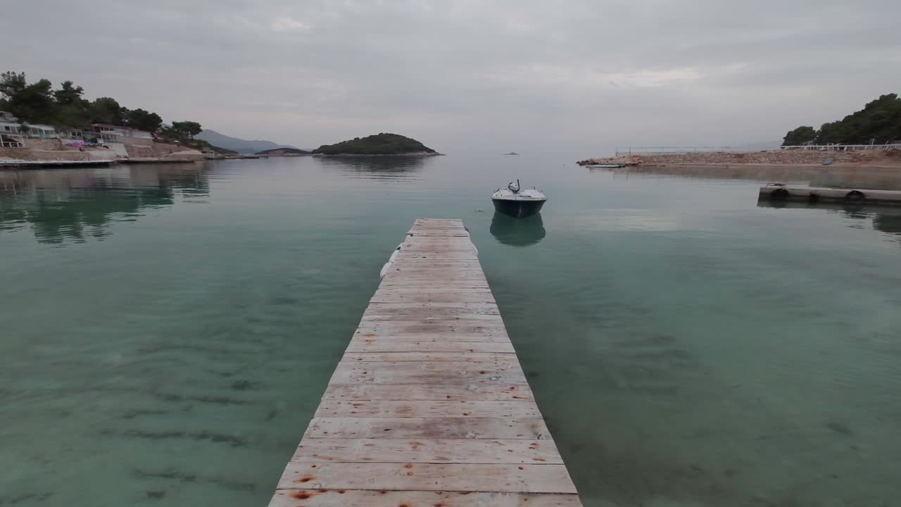 Ionian sea coastline on the Albanian Riviera in Ksamil Beach