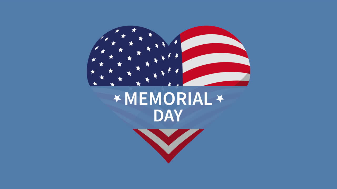 Memorial Day Heart-Shaped Flag Graphic