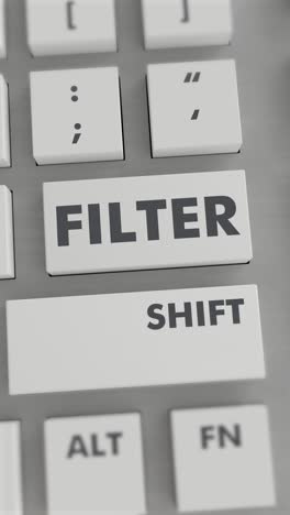 filter button pressing on keyboard vertical video