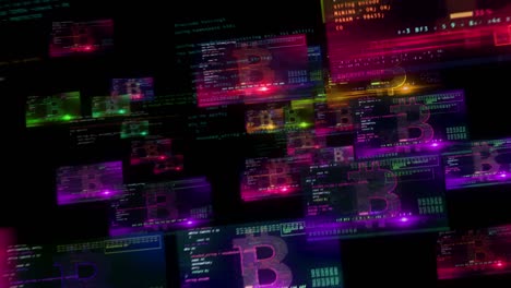 minería de bitcoin en las pantallas