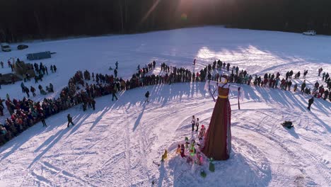 maslenitsa celebration in a snowy landscape