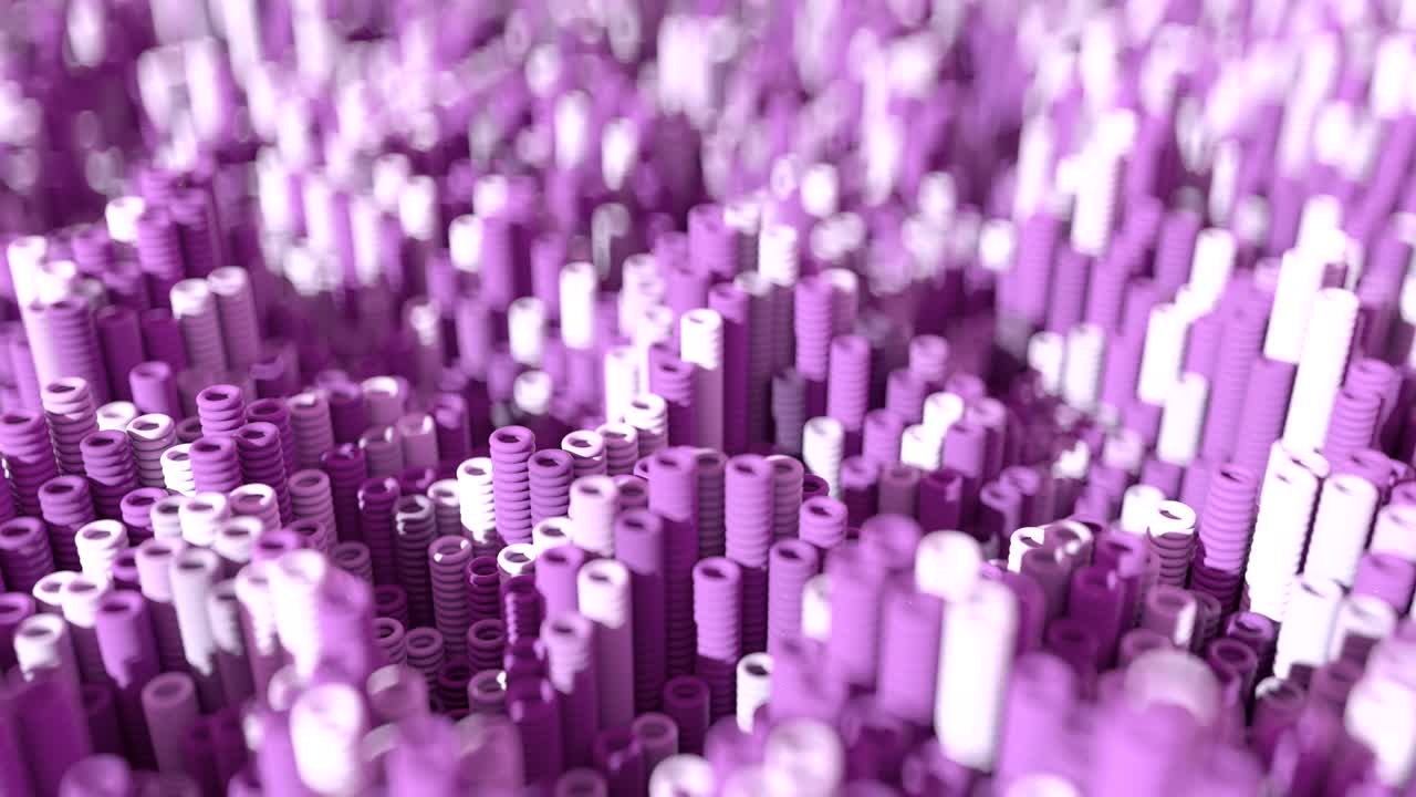 4k anillos abstractos dispuestos en tubos digitales.