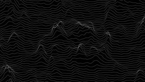 trendy ultra thin striped loop animation with wave distortion lines. abstract noise landscape. procedural ripple background. 4k uhd.