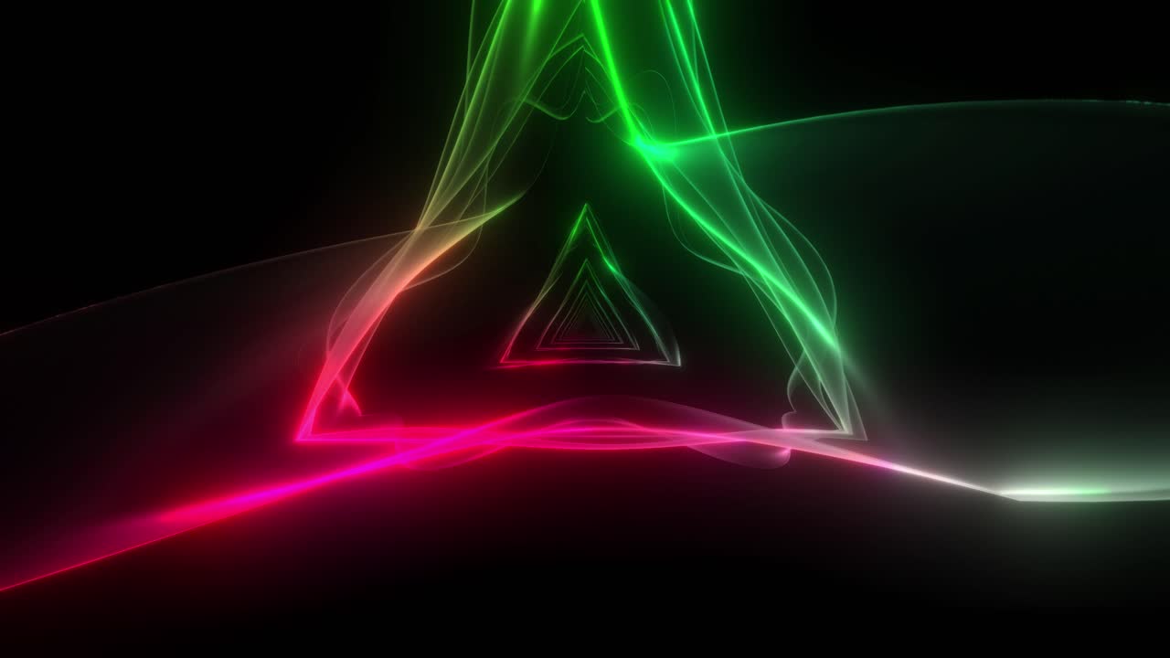 túnel de triángulos de neón