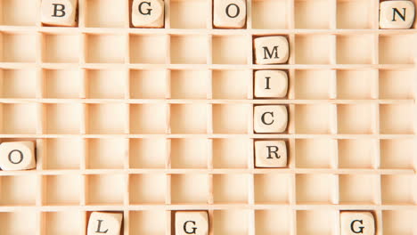 micro blogging in a crossword shape dispersing