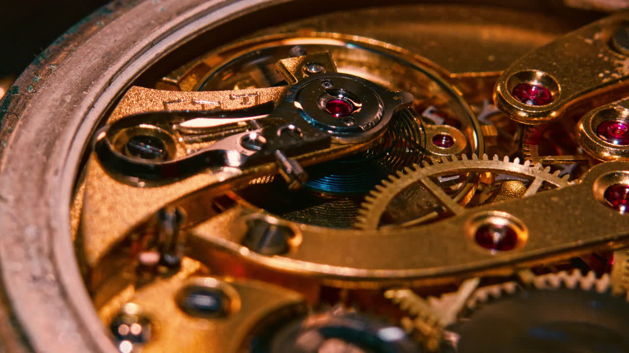 Mechanism and gears of an old pocket watch