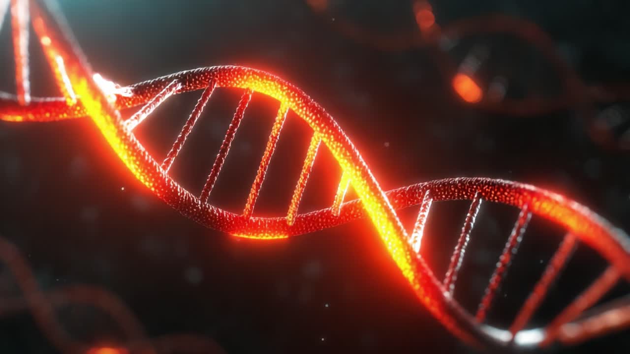Visualizzazione intricata della struttura a elica del DNA con dettagli luminosi ed effetti mozzafiato che catturano l'essenza della codifica genetica.