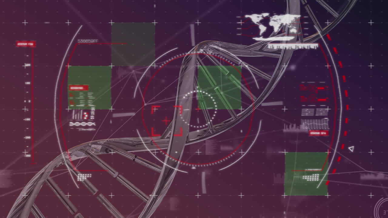 어두운 배경에서 dna 줄을 돌리는 것