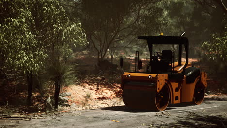 road-roller-tractor-in-the-forest