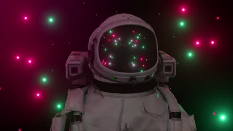 astronauta en un traje espacial futurista con luces brillantes