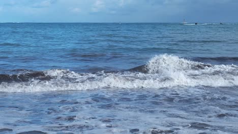 waves and reflected waves dramatically crashing together