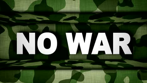 no war text animation in military door, rendering, background, loop