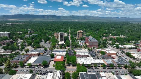 high descending shot of fort collins colorado skyline