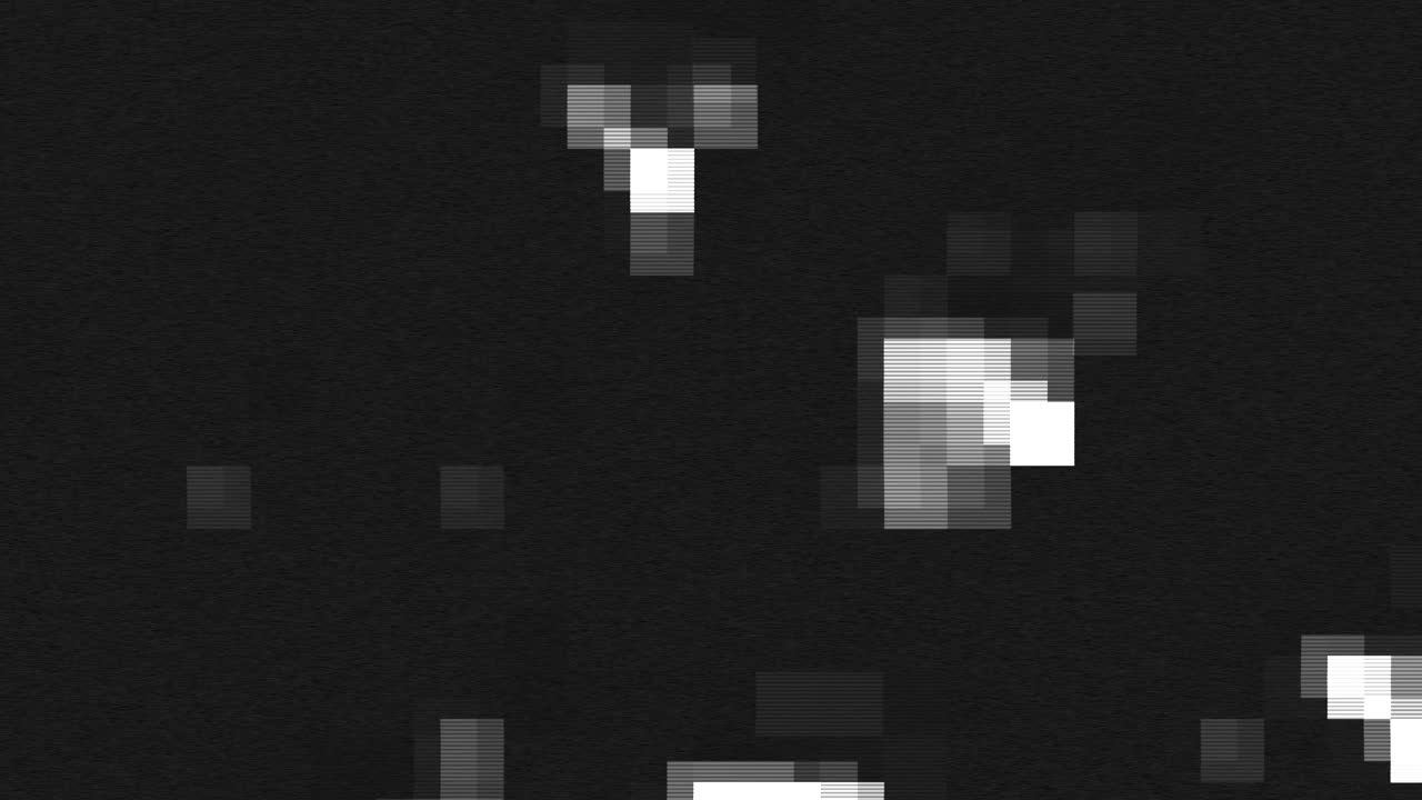 Glitch and noise television defects with artifacts on black texture