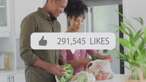 a las redes sociales les gusta la animación sobre una pareja desempaquetando comestibles en la cocina.