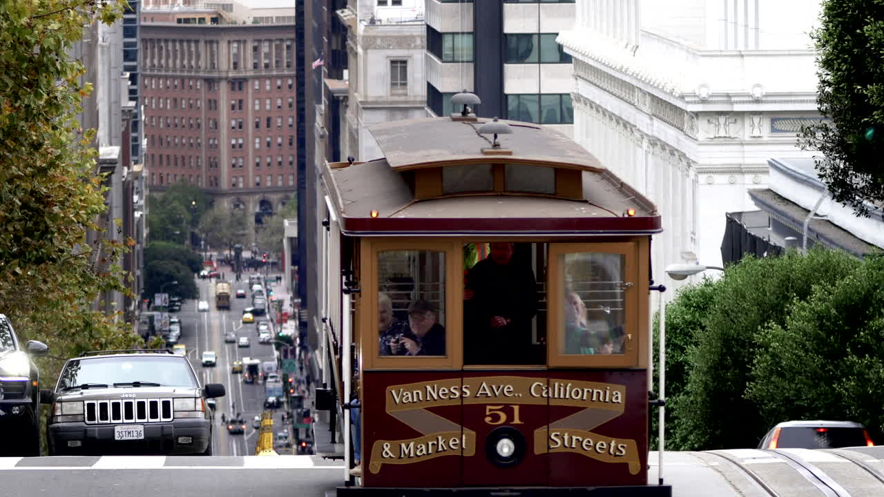 San Francisco Cable Car on a City Street