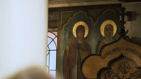 stunning iconography on the wall of an orthodox cathedral