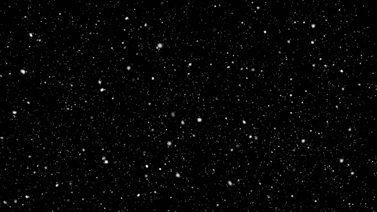 Falling Snowflakes on Black Background Overlay