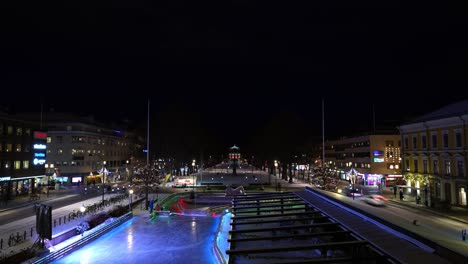 ciudad sueca de lapso de tiempo en la noche