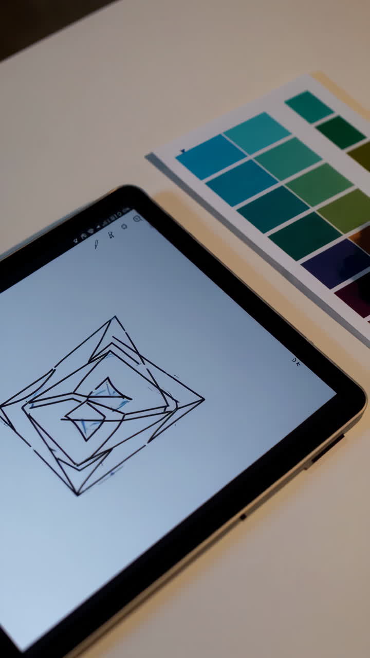 Design Process on Tablet with Color Palette