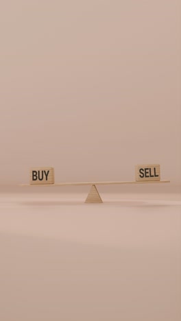 veritcal video of buy and sell balancing on seesaw