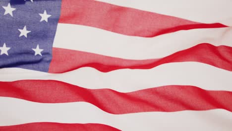 close up of national flag of usa with stars and stripes with copy space