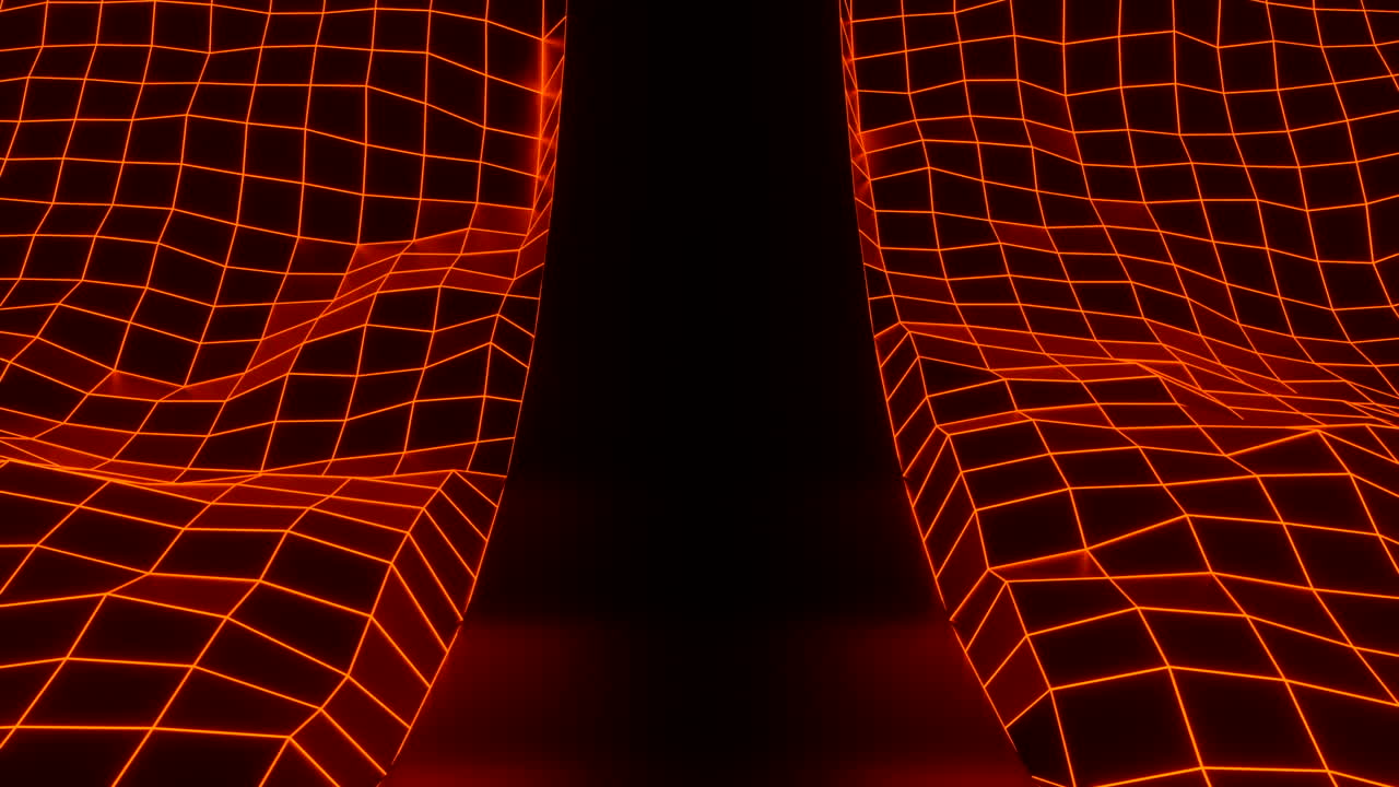 Neon Grid Curtains Background