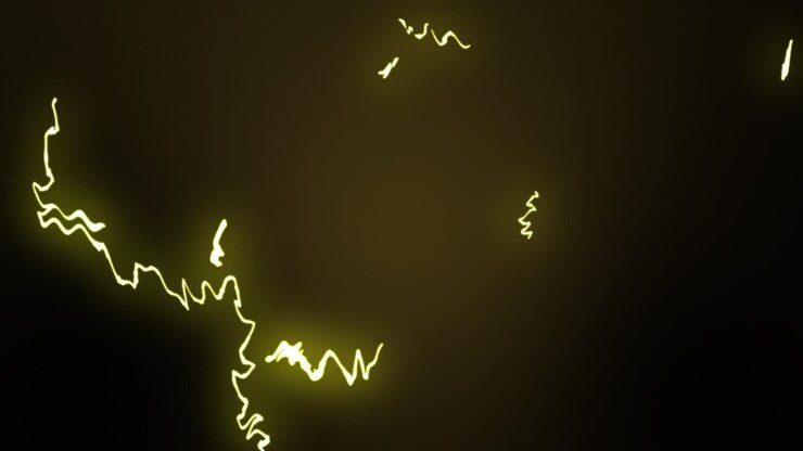 Lightning strike sparks lines animation on gradient background 3D motion graphics electricity energy visual effects voltage power thunderstorm digital yellow gold