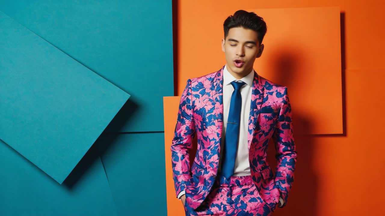 Man in Floral Suit
