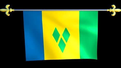 large looping animated flag of saint vincent and the grenadines