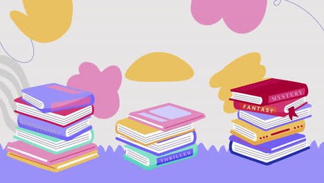 montones de libros de colores