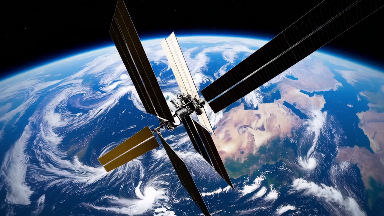 estación espacial internacional en órbita alrededor de la tierra