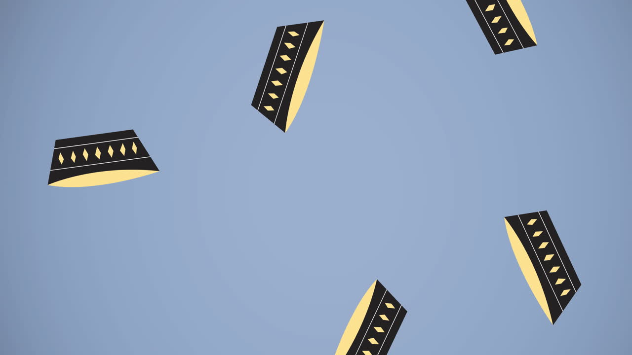 composición de iconos de cuenco sobre fondo azul