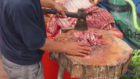 butchering pork ribs