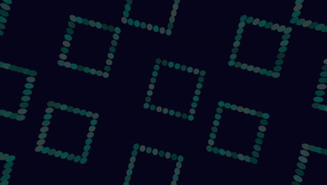 grid of green dots on dark background pattern of squares