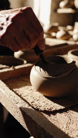 pottery artist at work