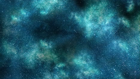 stunning digital artwork dynamic blue and green nebula with young stars and gaseous clouds