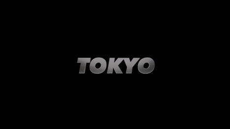 city of tokyo, japan, 3d graphic title brushed steel look, fill and alpha channel