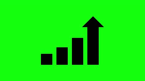 8 animations growth graph increase icon green screen chart business flat chroma key