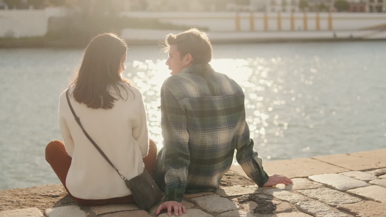 Couple Enjoys Sunset by Seville River