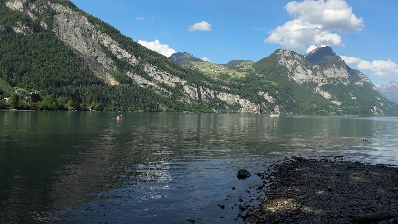 Kayak water sport Lake Walen Walensee Switzerland outdoor Europe summer activity