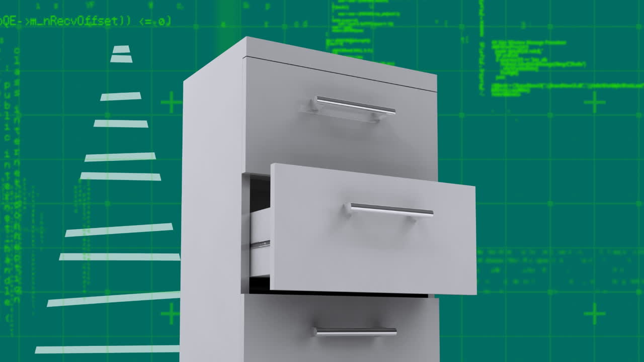animación del procesamiento de datos sobre el casillero